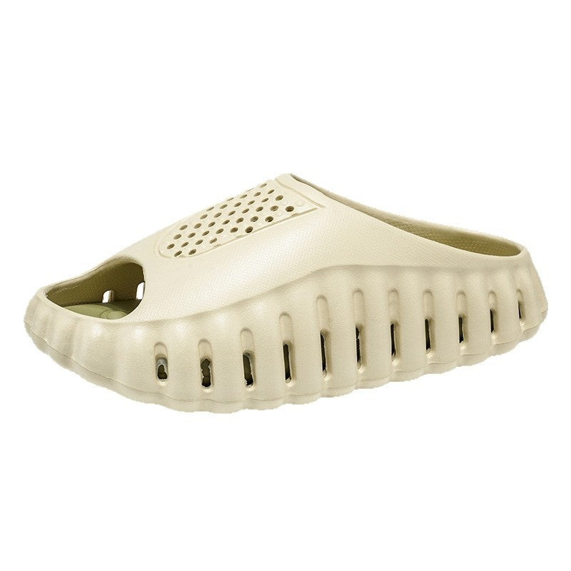 Dotted Massage Outsole For Non-slip And Wear-resistant Performancetwo-tone Couples Slide Sandals 