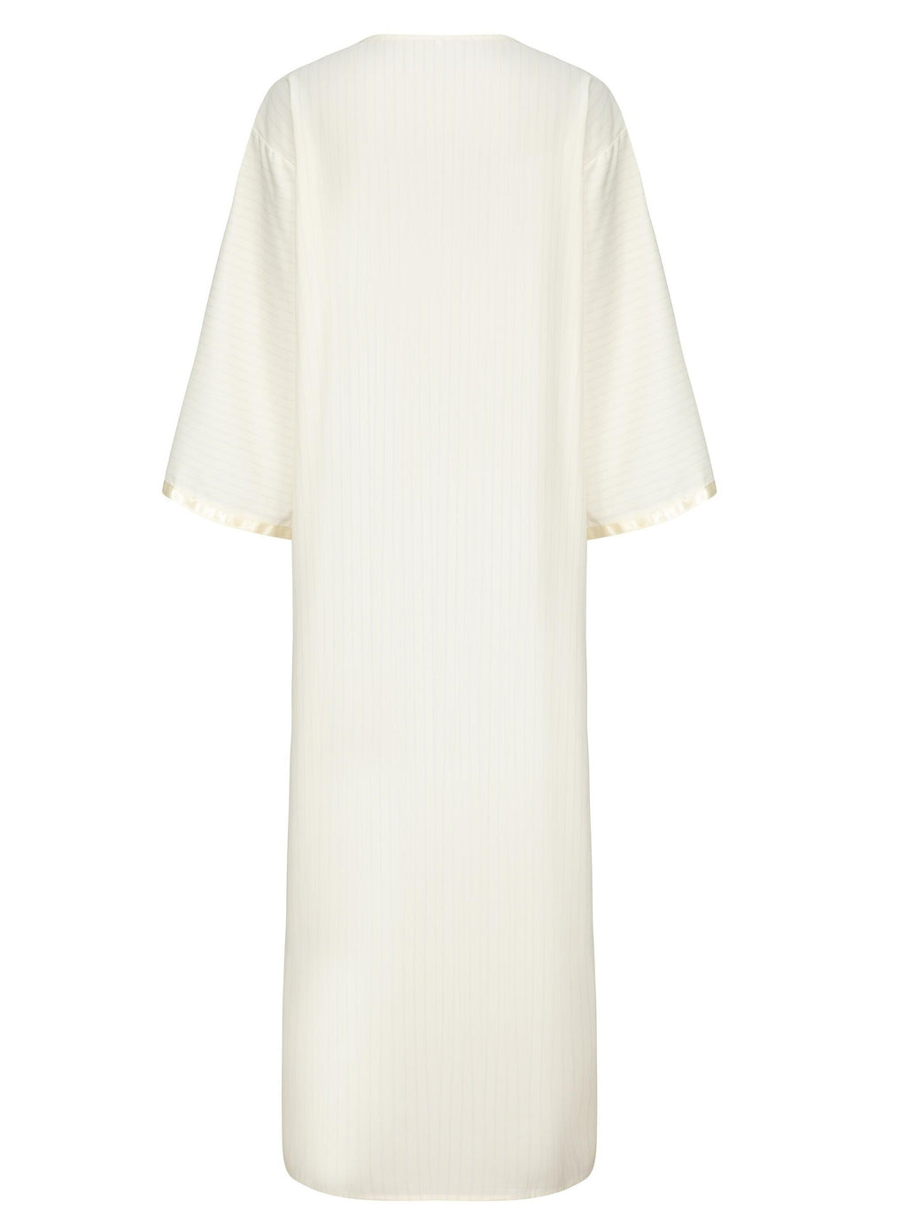 V-Neck Mens Elegant Muslim Dress - Polyester Saudi Arabic Robes Kurta with Ruffle Neck Embroidered Pattern - Loose Fit, Solid Color, Spring Wear, Non-Stretch, Woven Prayer Clothes