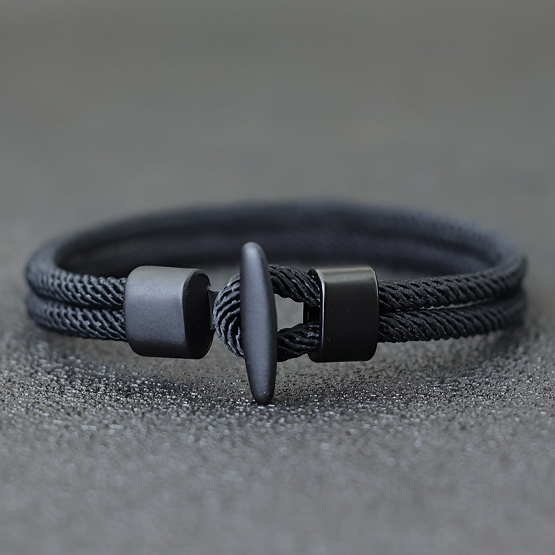 1pc Simple Design Milan Rope Bracelet Handmade Men's Survival Bracelet For Camping Armband Thread Artificial Jewelry