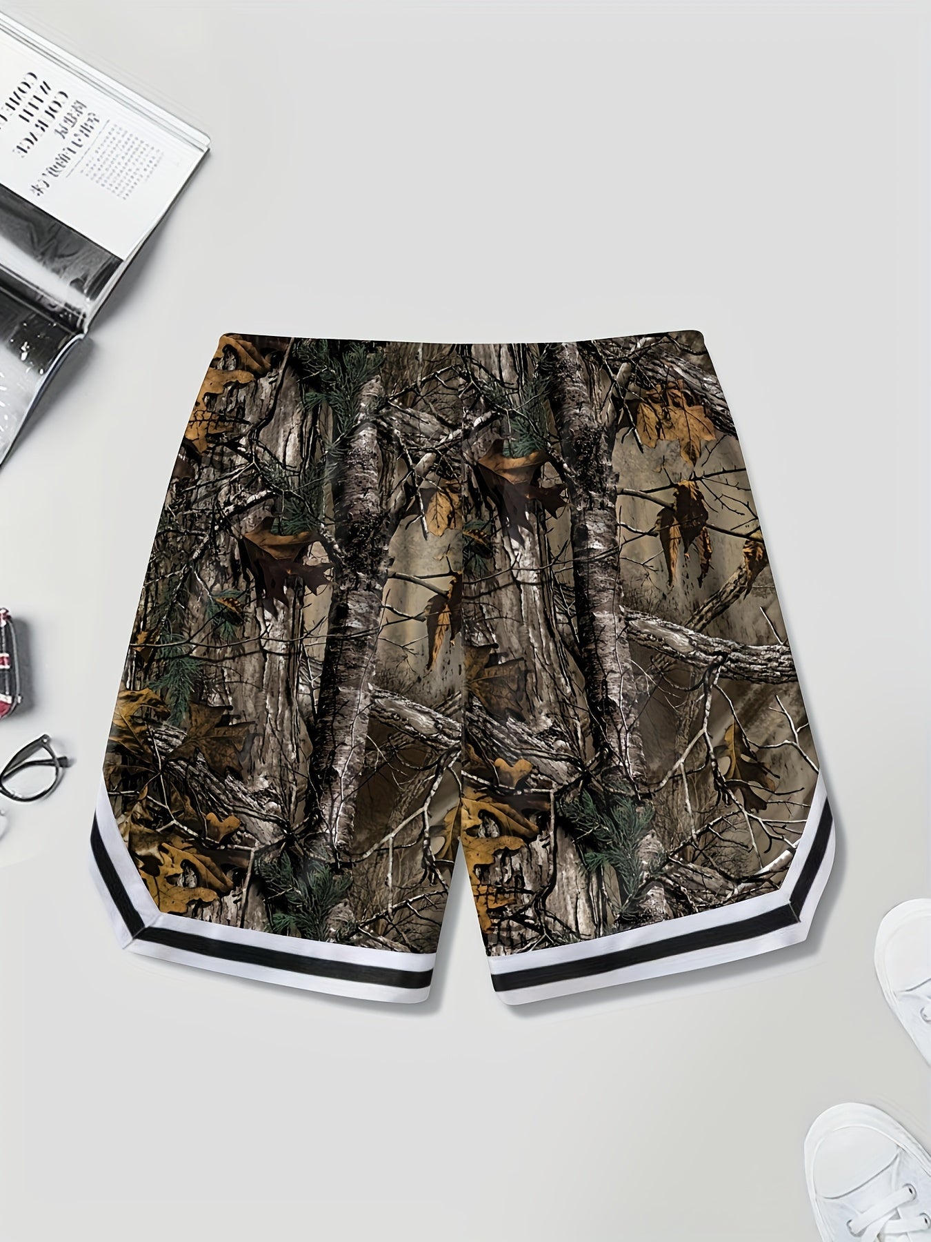 3D Printed Mens Athletic Shorts - Lightweight & Breathable with Drawstring Waist, Pockets for Storage - Ideal Loose Fit Summer Shorts for Outdoor Sports and Casual Wear