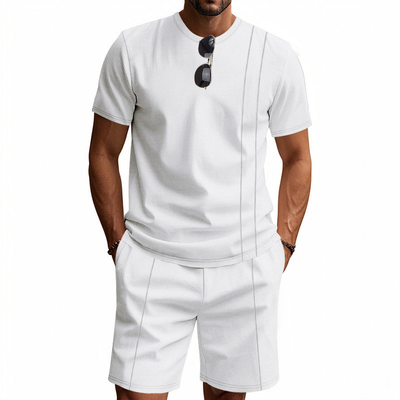 Men's Crew-Neck Short-Sleeve T-Shirt And Shorts Set 