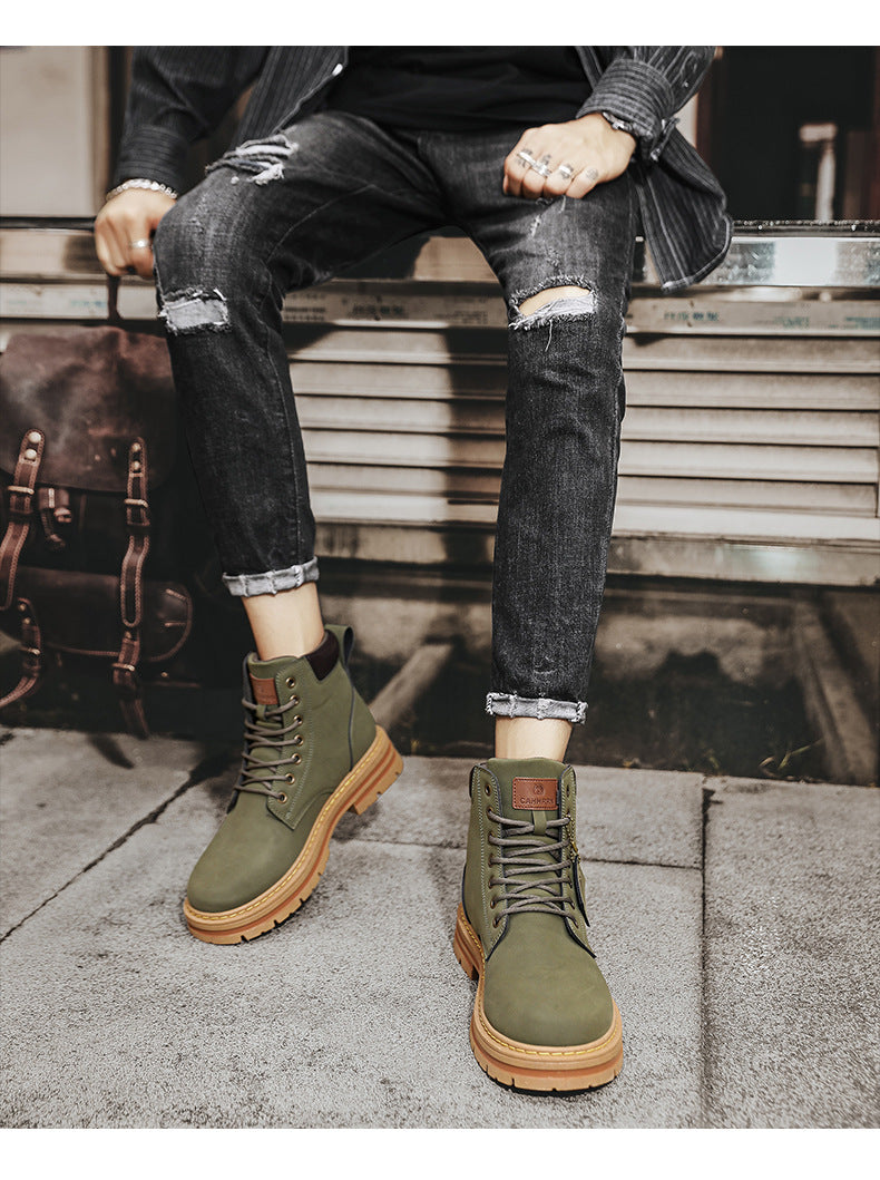 Men's Boots Plus Size Vintage Leather Worker Boot
