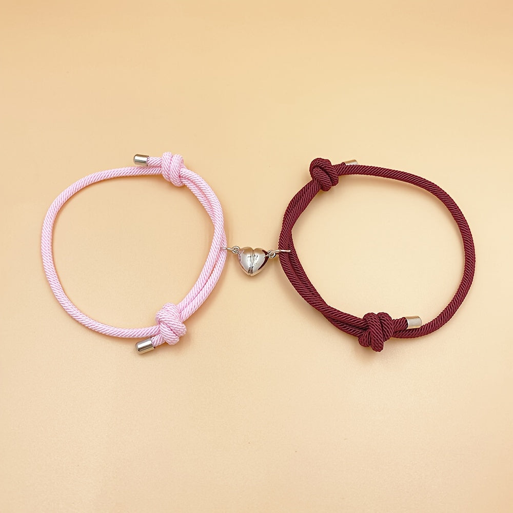 2pcs Handmade Couple Braceletes Sets For Men And Women, Father's Day Gift