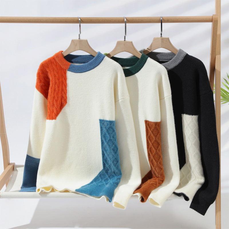 Mens Casual Heavyweight Crew-neck Base Sweater 