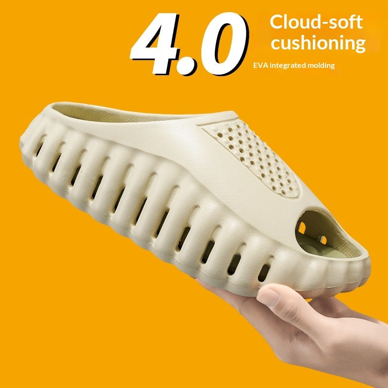Dotted Massage Outsole For Non-slip And Wear-resistant Performancetwo-tone Couples Slide Sandals 