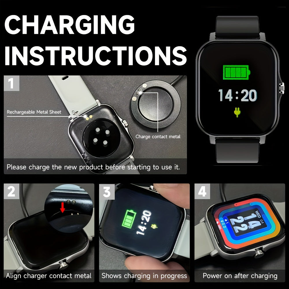 1.83" Borderless Smart Watch - Wireless Calling/Receiving, Multiple Sports Modes, Sedentary Reminder, Weather Forecast, Message Notification, Slim Design for Android & iPhones, Perfect Gift for Men & Women