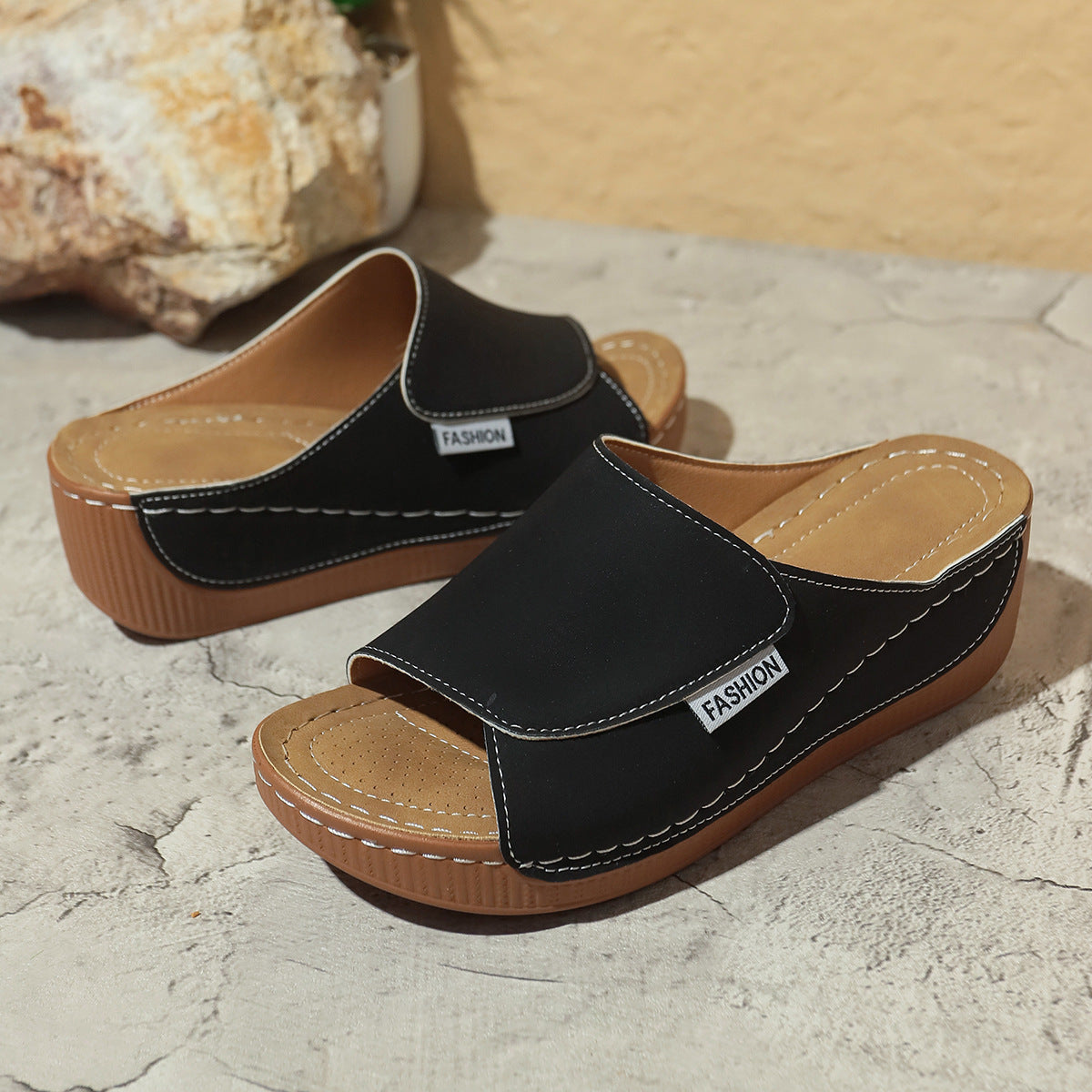 Summer Wedge Slides Sandal Women