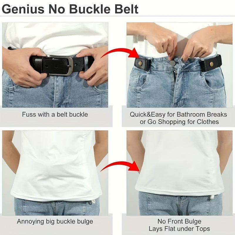 1pc Buckleless & No Buckle Belts For Men & Women, Ideal choice for Gifts