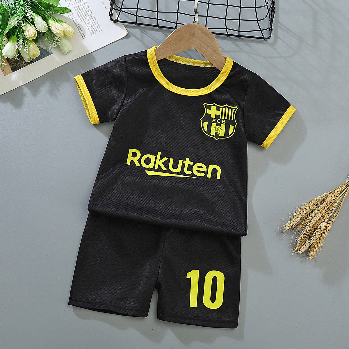 Boys And Girls Spring And Summer Jersey Training Wear Baby Short Sleeve Shorts Quick-drying Mesh Breathable 