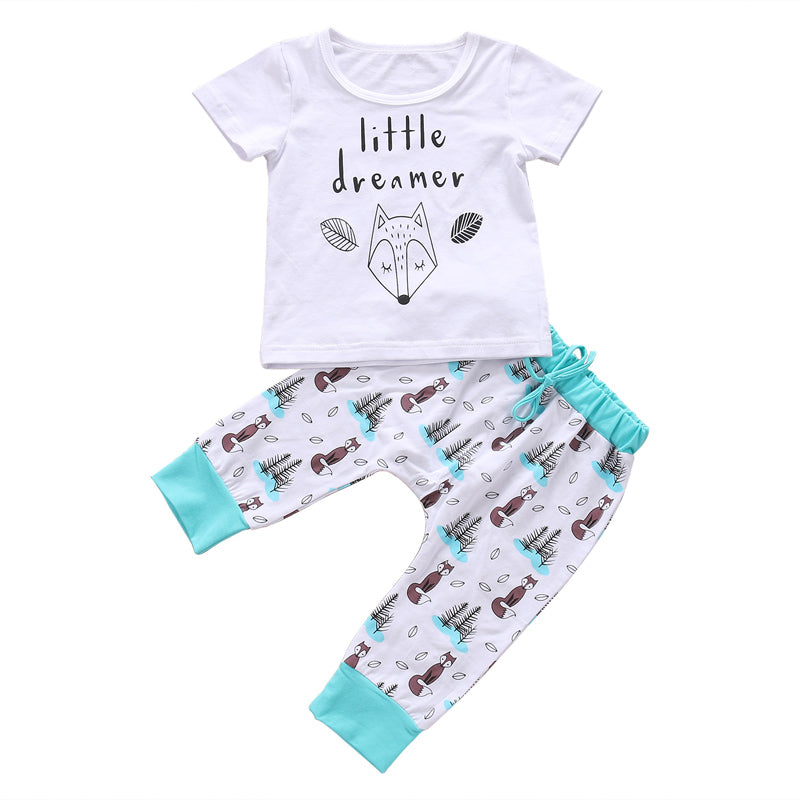 Newborn Baby Clothes Set T-shirt Tops Pants Little Boys and Girls Outfits 