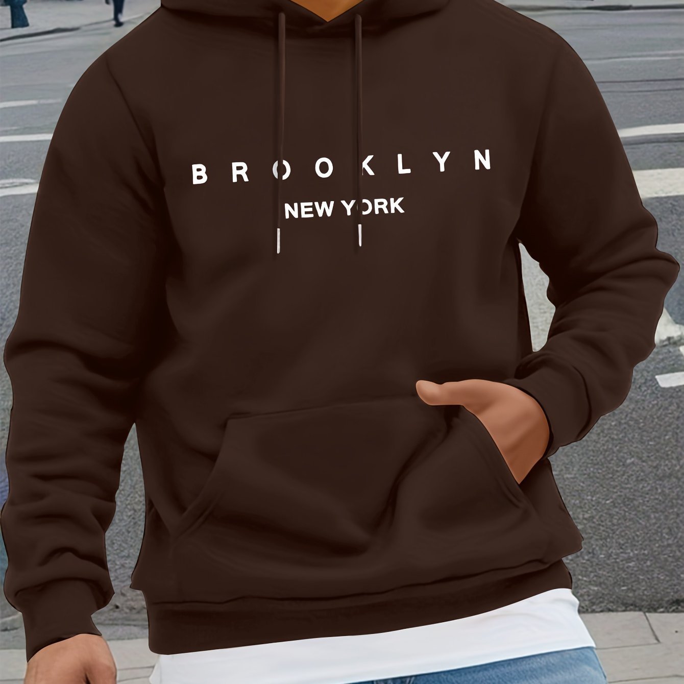 Letter-print Casual Hooded Sweatshirt 