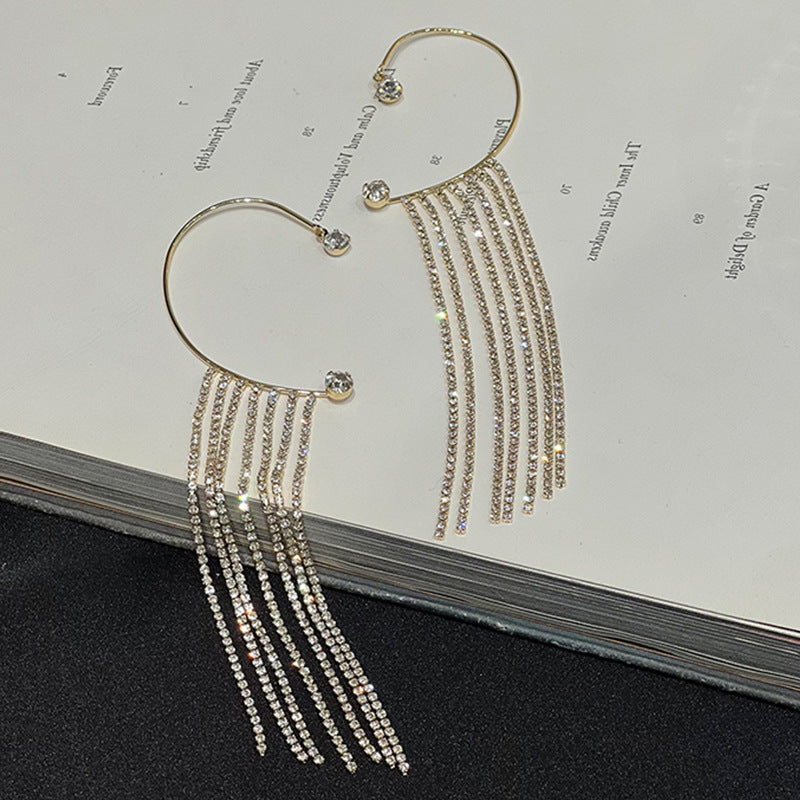 Fashionable And Simple Long Tassel Earrings 