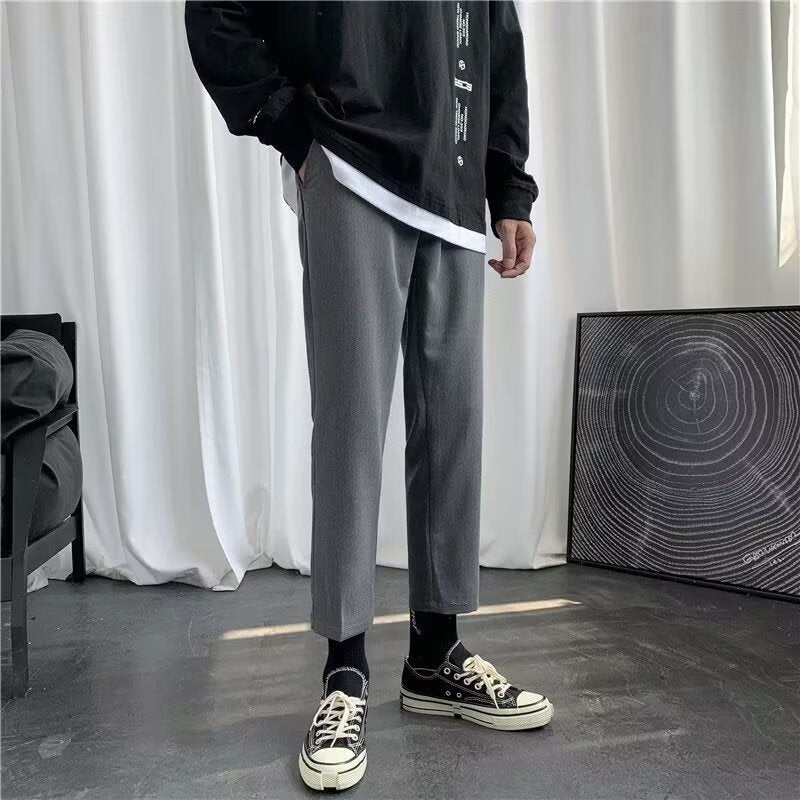 Men's Dress Pants Men's Cropped Slim-fit Casual 