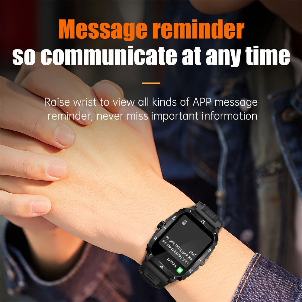1pc Smart Watch, 1.96" HD Screen Voice Calling 430mHA Large Battery Watch, 100+Sport Mode Smart Bracelet, 3ATM Swimming Waterproof Smart Watch For Android And IPhone, Best Gifts