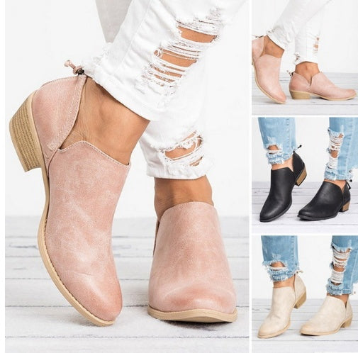Autumn Women Shoes Retro High Heel Ankle Boots 