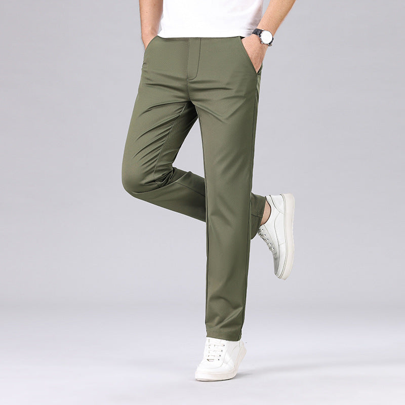 Men's Stretch Slim-Fit Straight-Leg Long Pants 