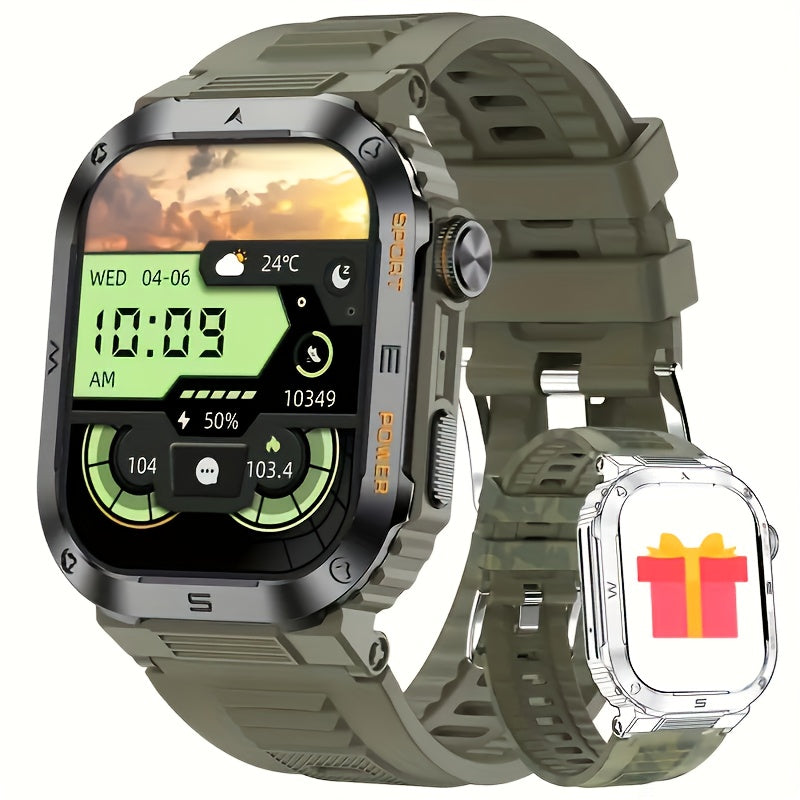 2024 New Men's Motion Track Wireless Call AI Voice Assistant IP68 Waterproof Sports Smart Watch For Android IPhone