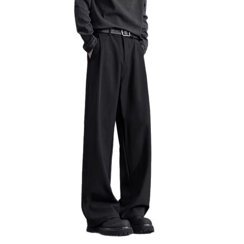 Summer Ice Silk Casual Pants American-Style High-Waist Suit Trousers 