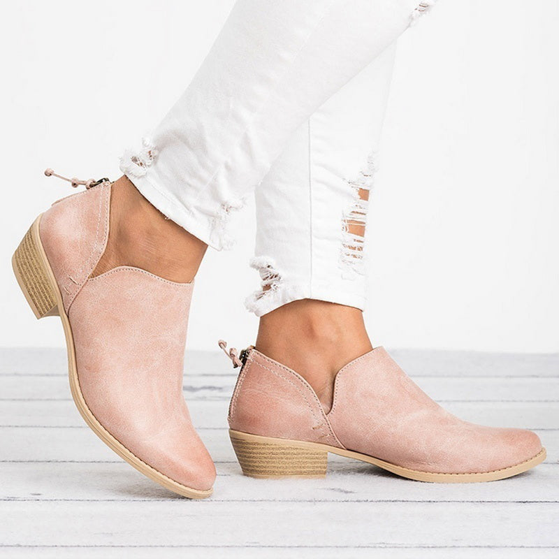 Autumn Women Shoes Retro High Heel Ankle Boots 