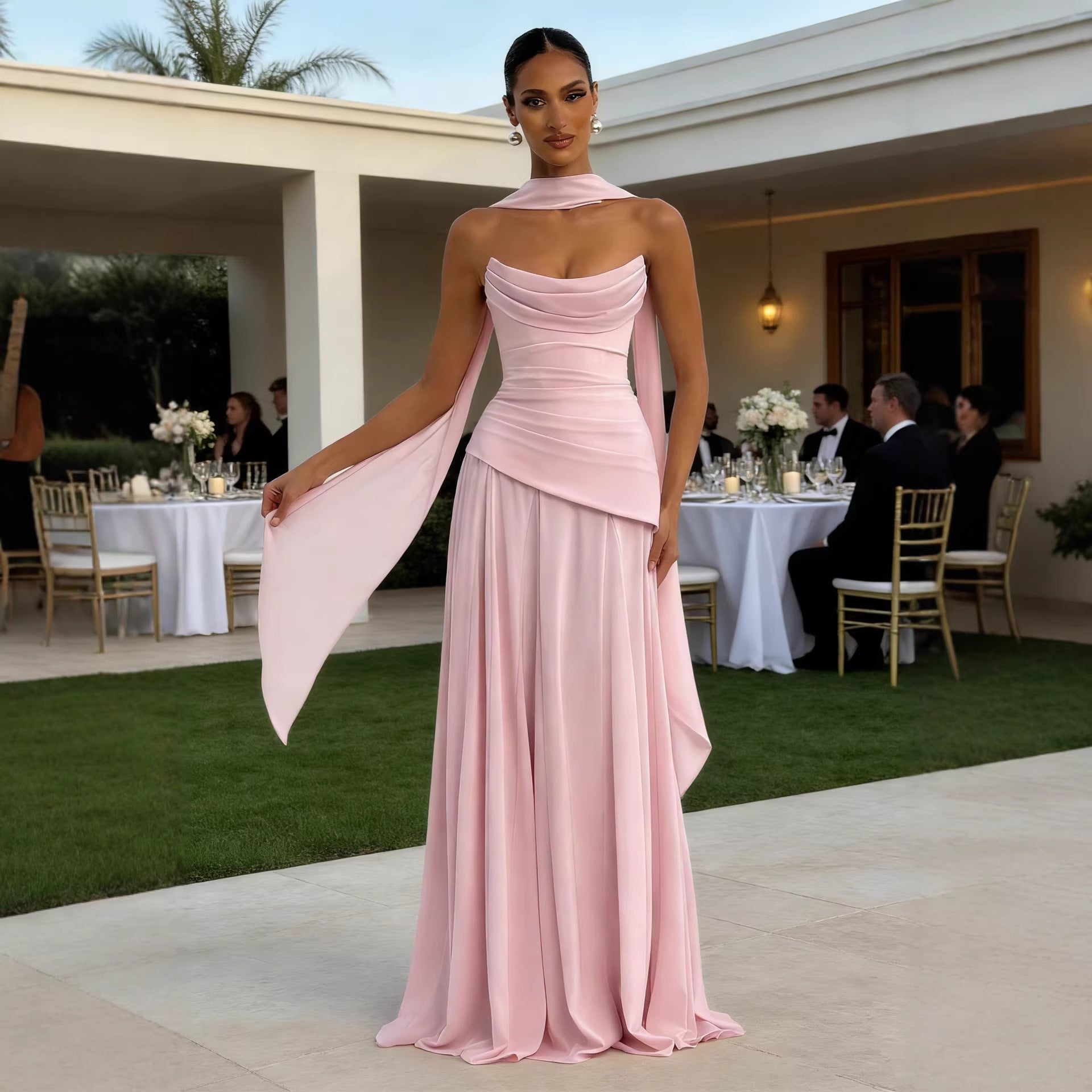 Women's Irregular Strapless Bandage Dress 