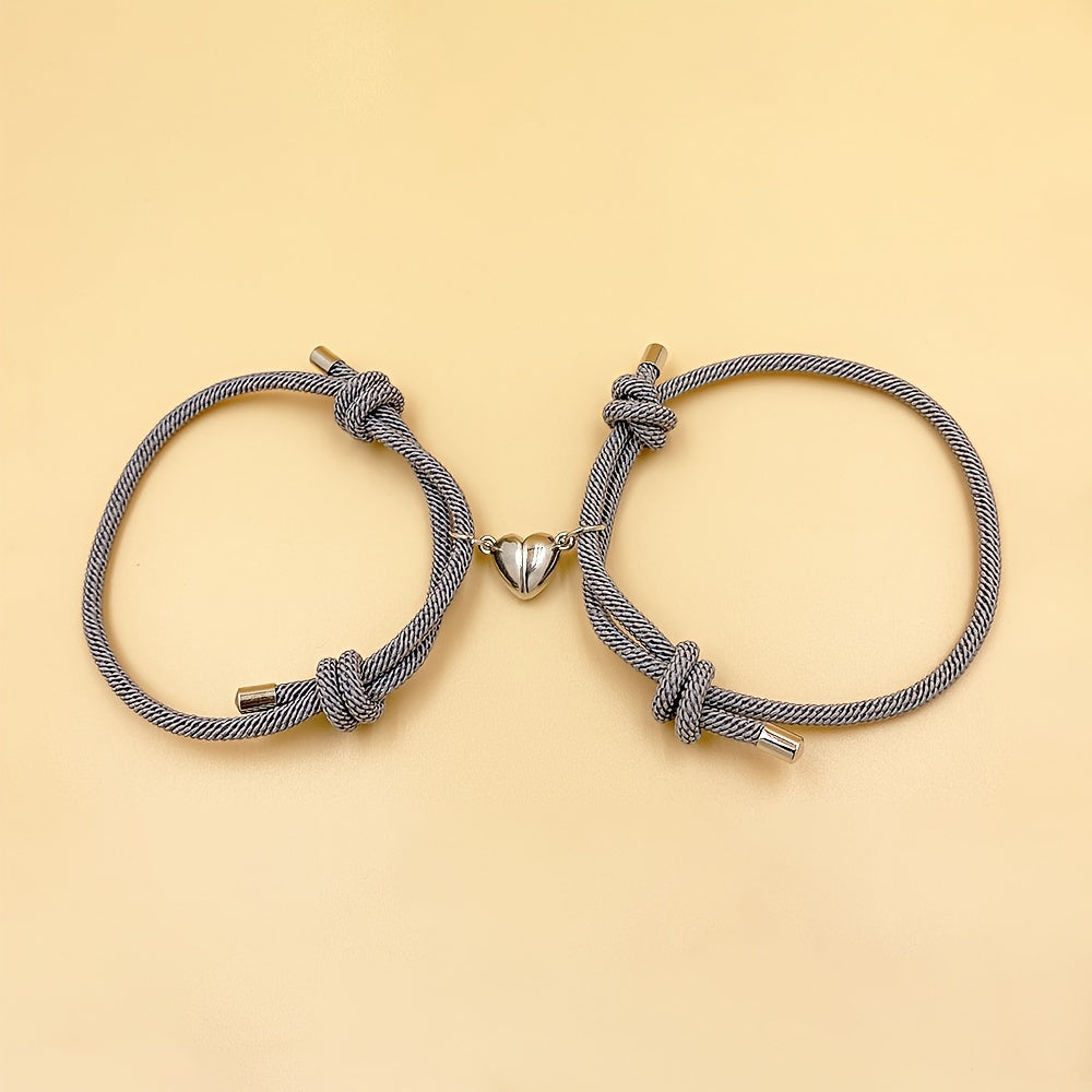 2pcs Handmade Couple Braceletes Sets For Men And Women, Father's Day Gift