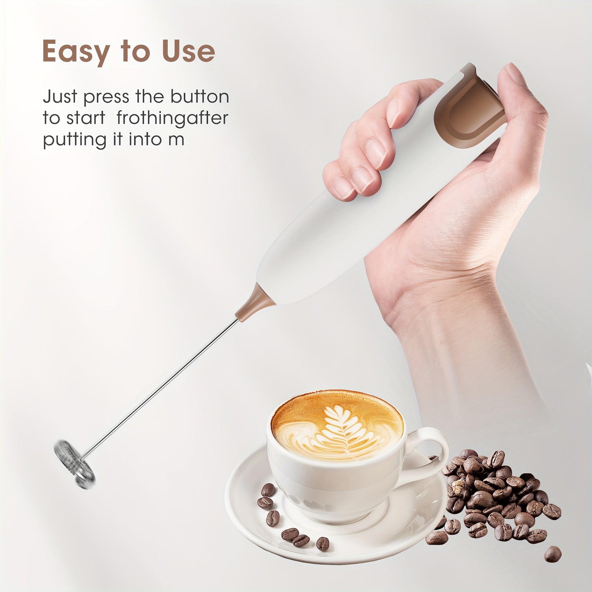 Electric Milk Frother For Perfectly Frothed Coffee And Creamy Cappuccinos Non-Battery