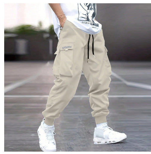 Multi-pocket Cargo Pants Men's Casual Hip-Hop Drawstring Trousers Outdoor Streetwear Sports Pant 