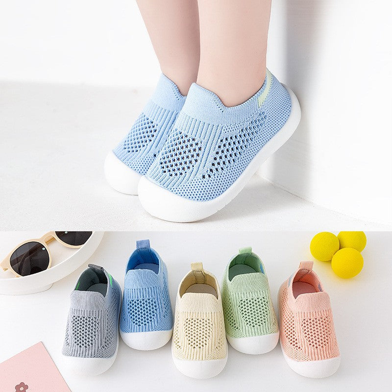 Baby Toddler Shoes Soft Bottom Non-slip Lightweight Flying Woven Shoes 