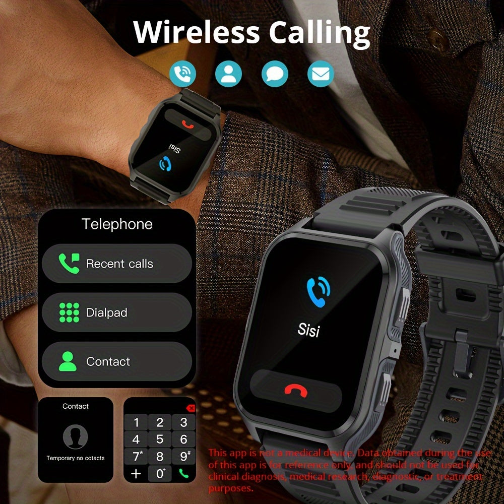 1.9" HD Screen Smart Watch with 100+ Sports Modes, AI Voice, Wireless Calling, and Sport Tracker for Android & IOS Phones