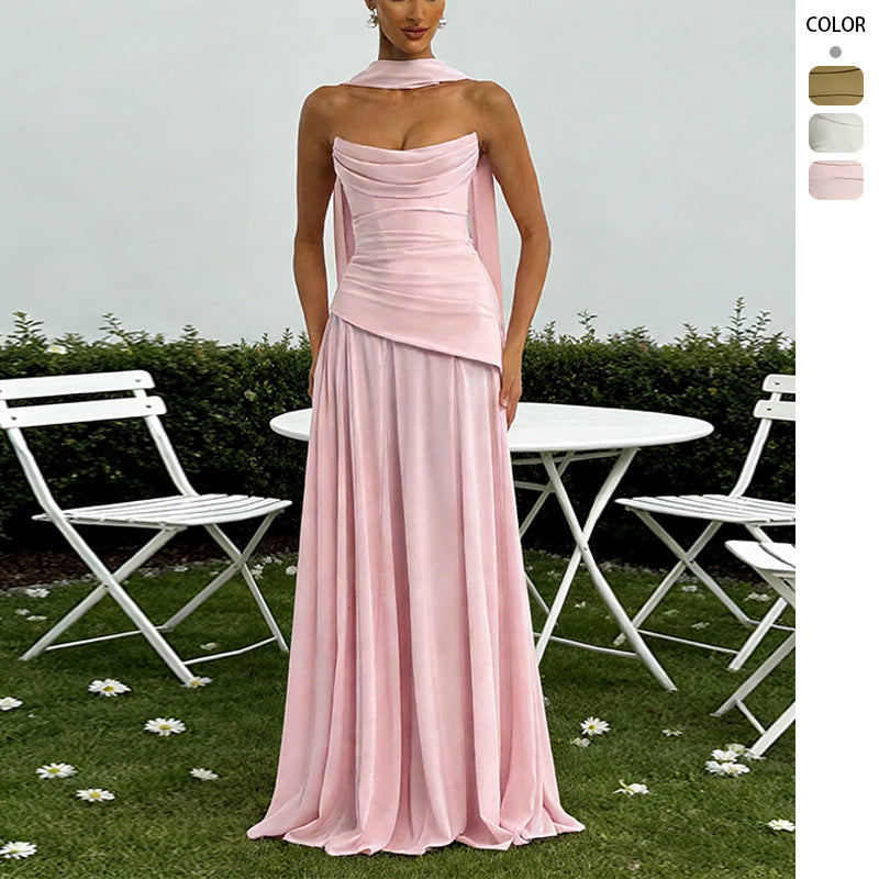 Women's Irregular Strapless Bandage Dress 