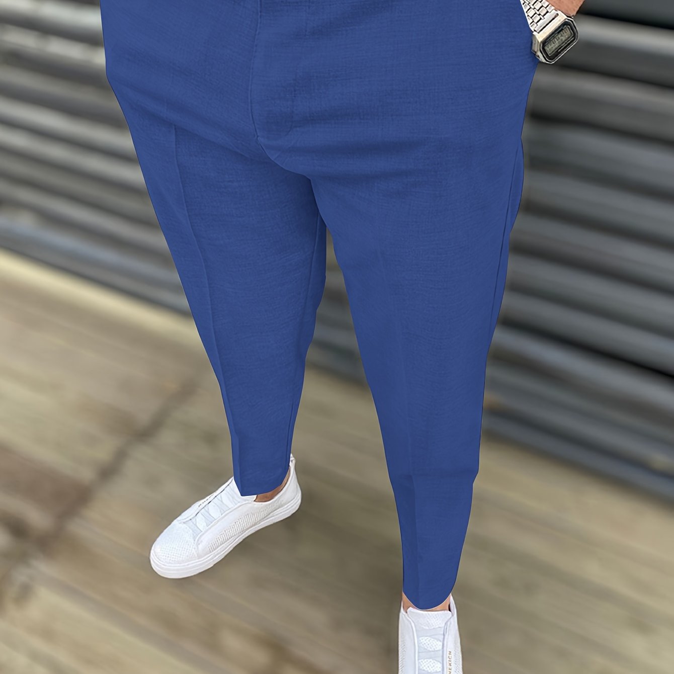 Mens Classic Elegant Dress Pants - Slightly Stretchy, Solid Color, Regular Fit, Mid Waist, Button Fly, Pocket Details - Perfect for Spring Summer Business Banquet Dinner, Night Out, All-Season Wear