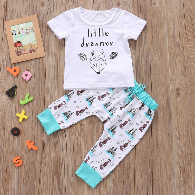 Newborn Baby Clothes Set T-shirt Tops Pants Little Boys and Girls Outfits 