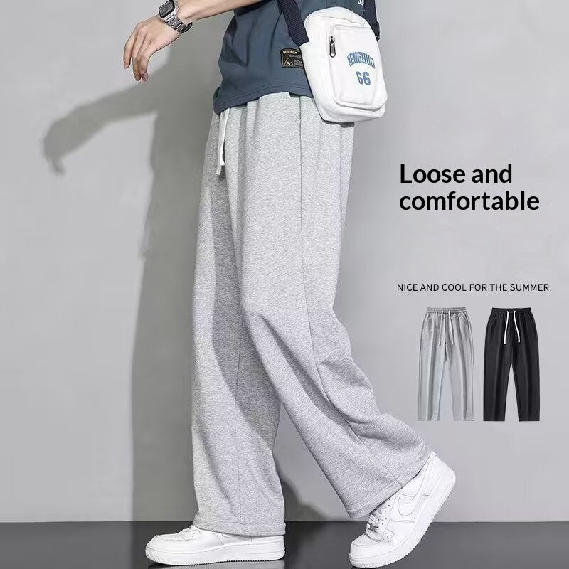 Wide-leg Sweatpants Mens Workwear Casual Long Pants 