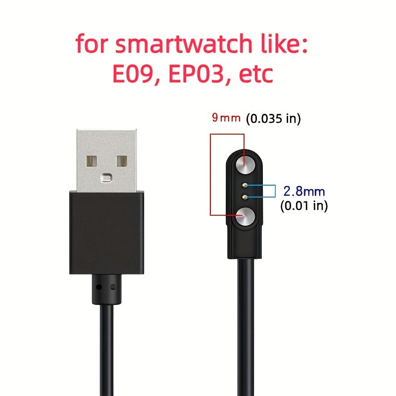 Universal Smart Watch Charger Cable - Compatible with 2.5mm/2.8mm/4mm Smartwatches, Fast and Efficient Magnetic Charging, Durable Cord, Multi-Device Support, Travel-Friendly Design