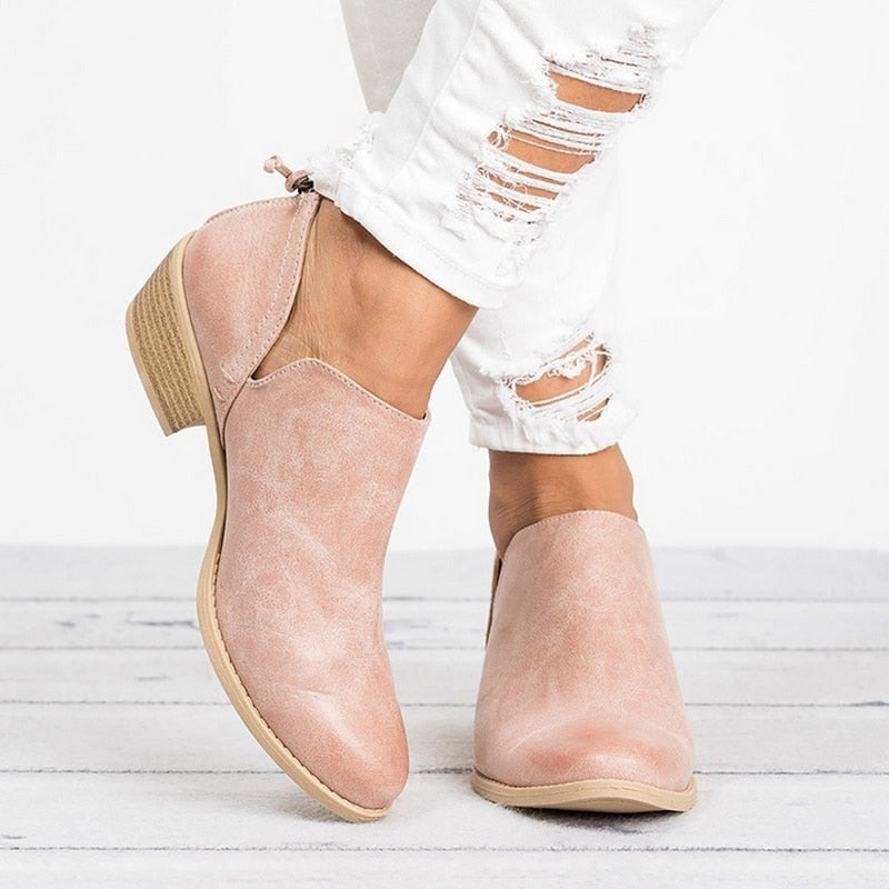 Autumn Women Shoes Retro High Heel Ankle Boots 