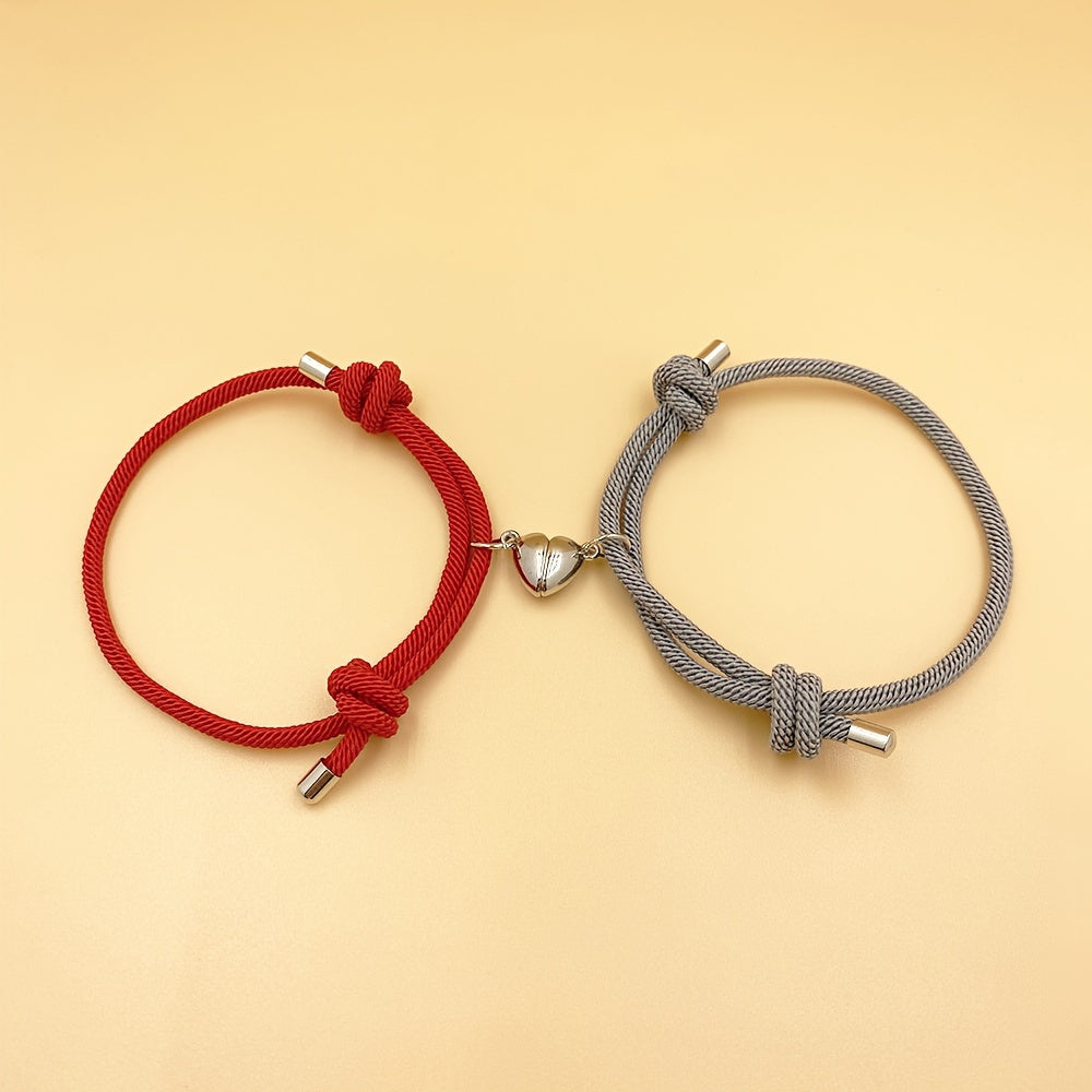 2pcs Handmade Couple Braceletes Sets For Men And Women, Father's Day Gift