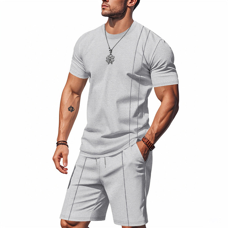 Men's Crew-Neck Short-Sleeve T-Shirt And Shorts Set 