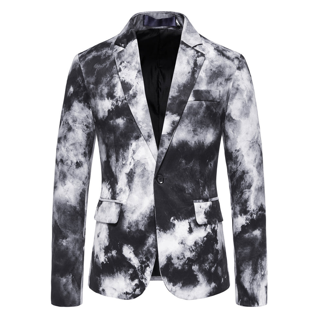 Men's Printed Single Breasted Casual Suit Jacket 