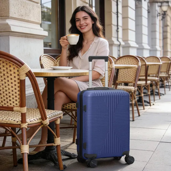 Non-TSA Customs Lock Single 24-inch PP Trolley Case, Navy Blue 