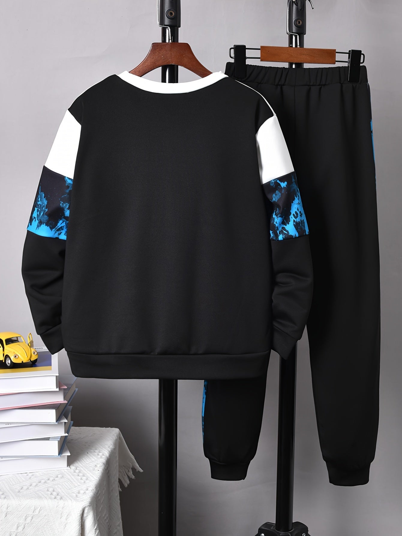 Boy's KING Print Outfit 2pcs, Sweatshirt & Sweatpants Set, Camouflage Pattern Kid's Clothes For Spring Fall Daily & Outdoor Wear