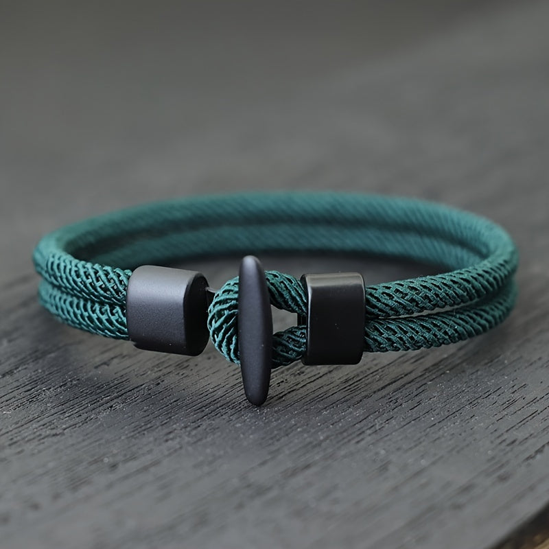 1pc Simple Design Milan Rope Bracelet Handmade Men's Survival Bracelet For Camping Armband Thread Artificial Jewelry