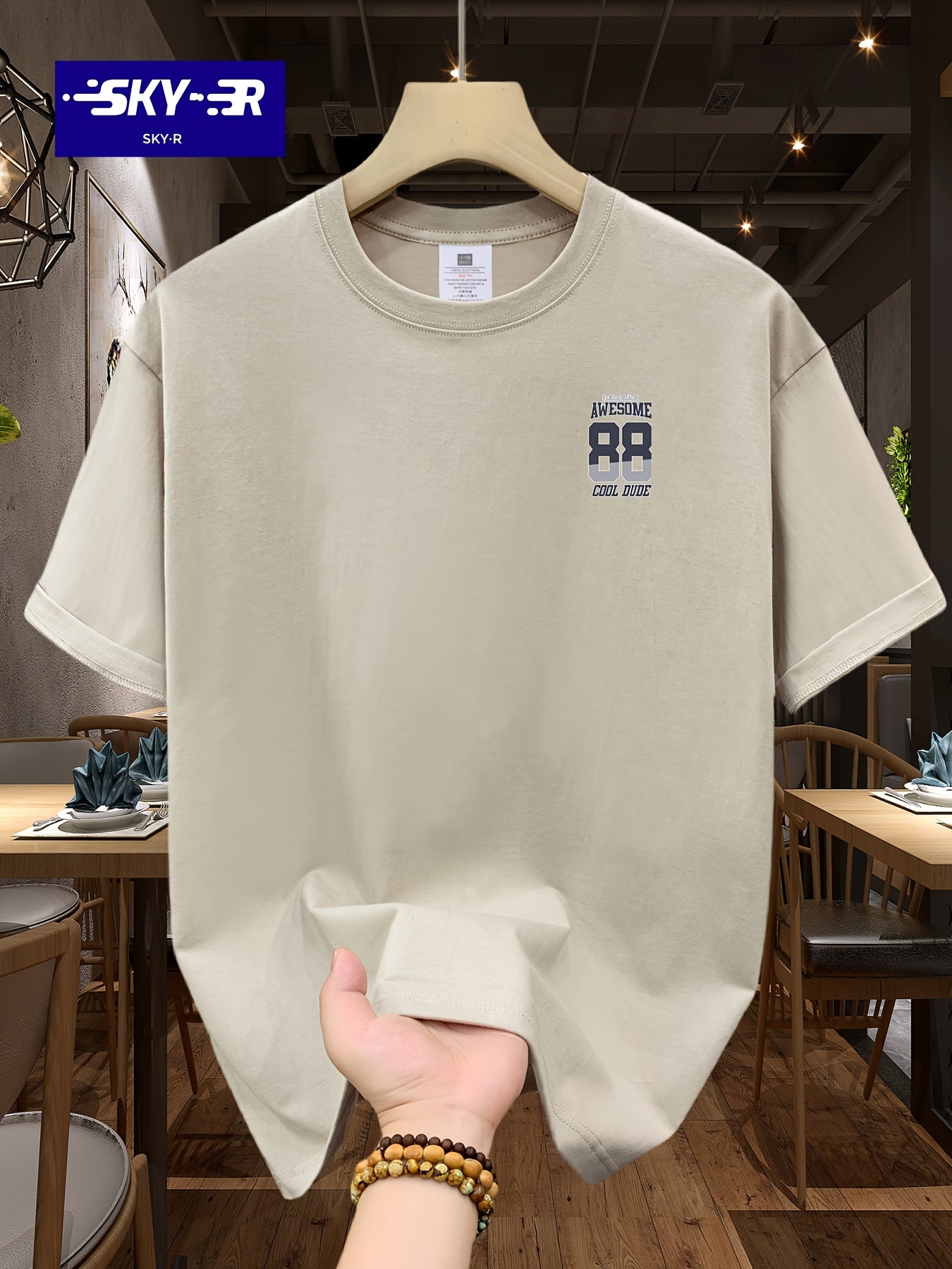 100% Cotton SKY·R Mens Cartoon Graphic Print Loose Fit Short Sleeve Crew Neck Tee - Soft, Breathable, Relaxed Fit for Summer Outdoor Weekend Casual Wear - Machine Washable, No Dry Clean