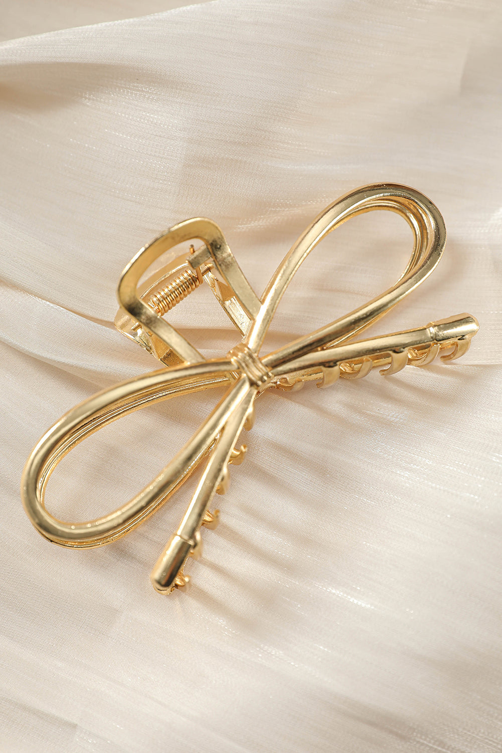 Gold Casual Bowknot Shape Metal Claw Clip 