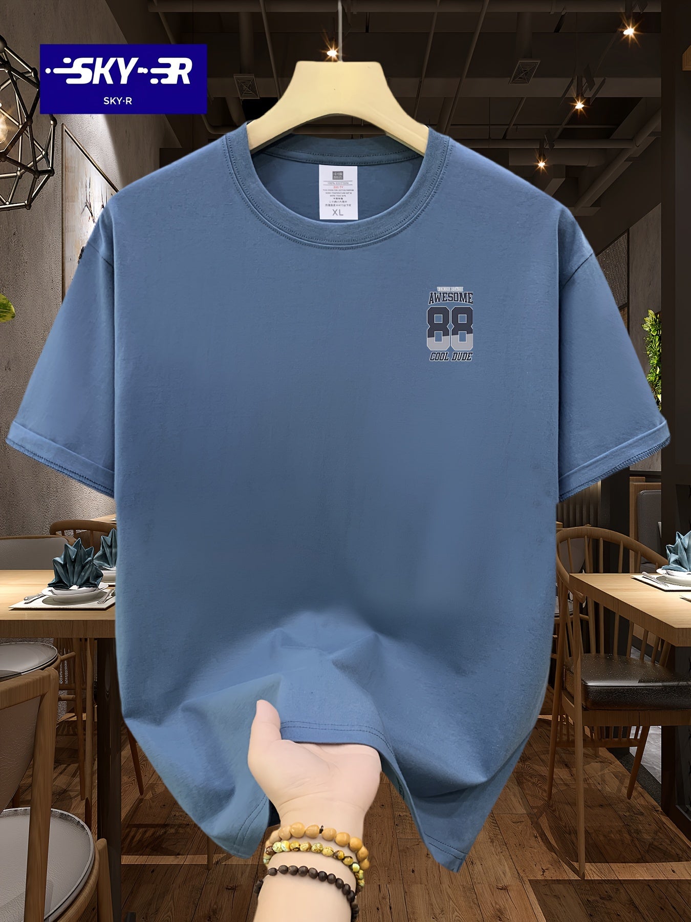 100% Cotton SKY·R Mens Cartoon Graphic Print Loose Fit Short Sleeve Crew Neck Tee - Soft, Breathable, Relaxed Fit for Summer Outdoor Weekend Casual Wear - Machine Washable, No Dry Clean