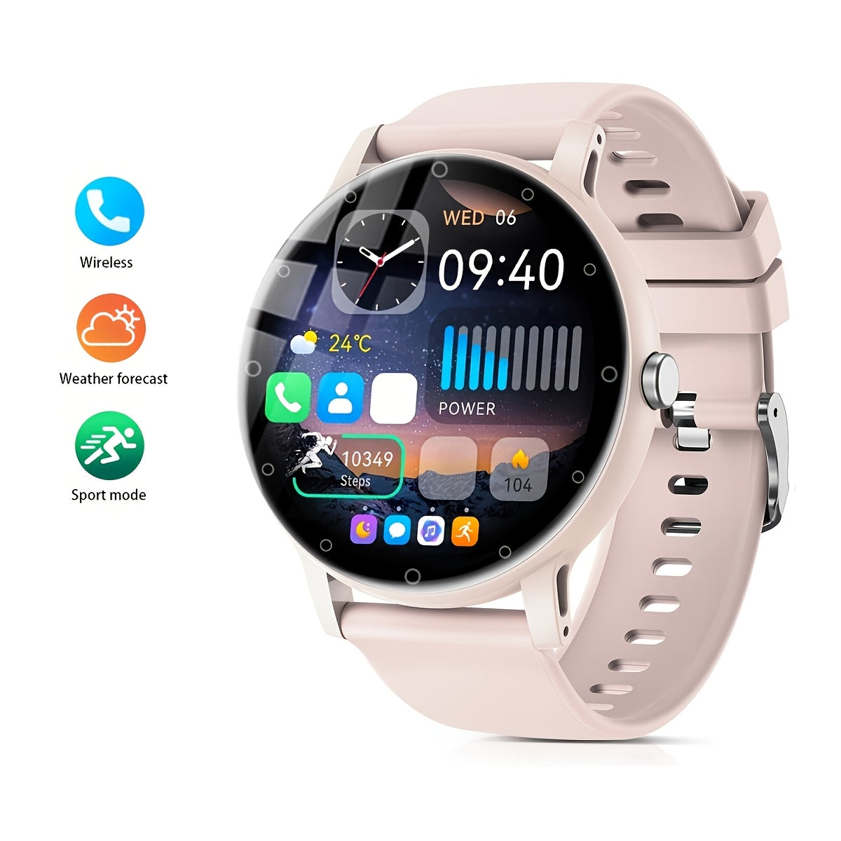 1pc Hailiases Smart Watch 1.39'' Full Touch Screen, Sleep Tracker, Wireless Calling, Music Control, 100+ Sports Modes, AI Voice Control, Fitness Bracelet, Rechargeable 200mAh Battery, Non-Waterproof, Compatible with Android/i