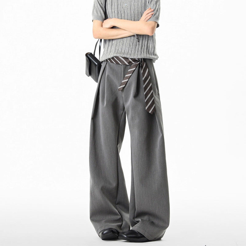 American-style Three-dimensional H-line Pleated Dress Trousers For Men 