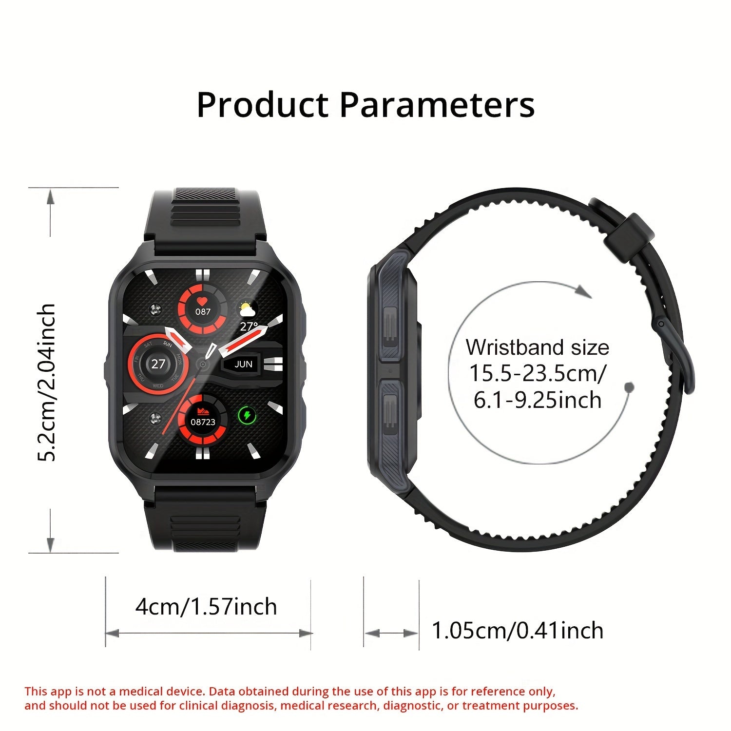 1.9" HD Screen Smart Watch with 100+ Sports Modes, AI Voice, Wireless Calling, and Sport Tracker for Android & IOS Phones
