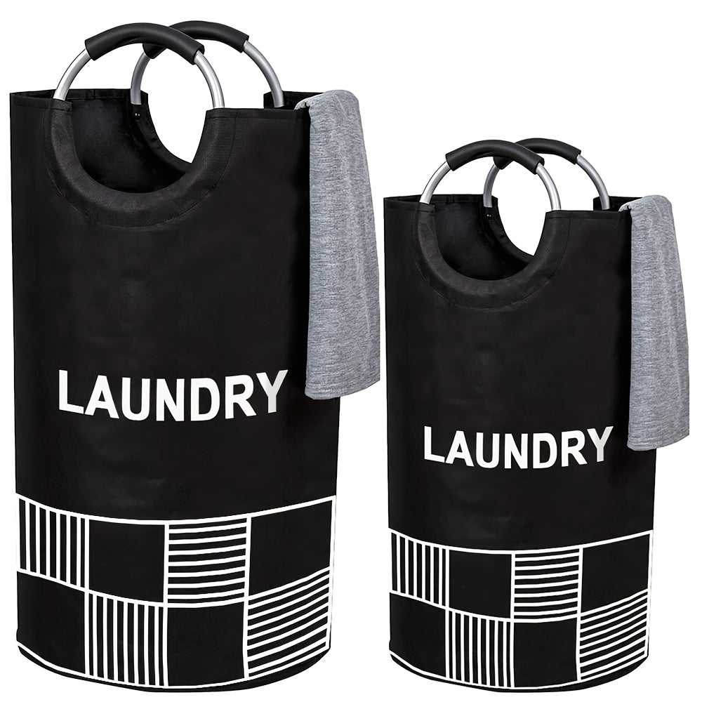 1pc Premium Waterproof Laundry Basket with Comfortable Padded Handles - Collapsible & Stable Clothes Hamper for Effortless Storage and Perfect Standing - Ideal for Space-Saving Solutions
