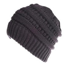 Mixed Color Knitted Wool Hat Ladies Non-labeled Ponytail Hat 
