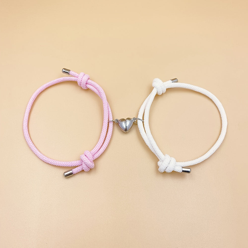 2pcs Handmade Couple Braceletes Sets For Men And Women, Father's Day Gift